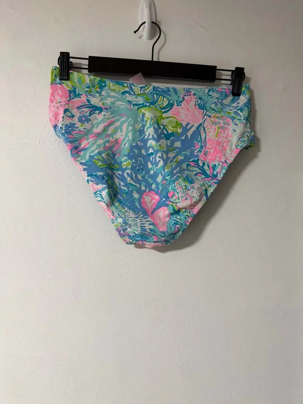 Lilly Pulitzer Lagoon Sarong Hipster Bikini Bottom Fished My Wish Size 6